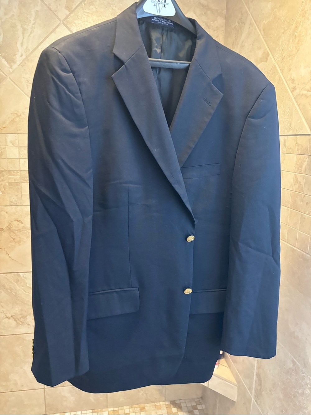 Alan Flusser Dark Navy Blue Suit Coat-44R